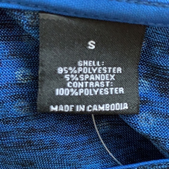 New Directions Asymmetrical Sequined Blouse Blue S - Picture 6 of 8